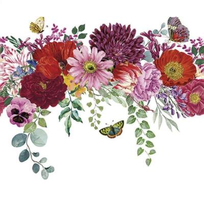 Servilleta 33X33cm. Unidad – Flower Border White