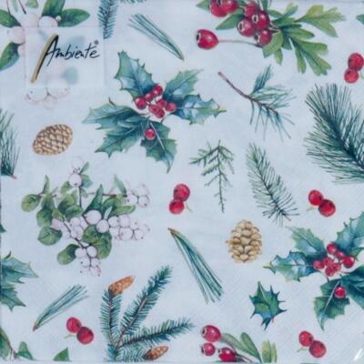 Servilleta 33X33cm. Unidad – Winter Greenery