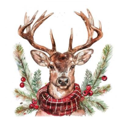 Transfer Dtf Textil 24X23cm. Christmas Deer 2