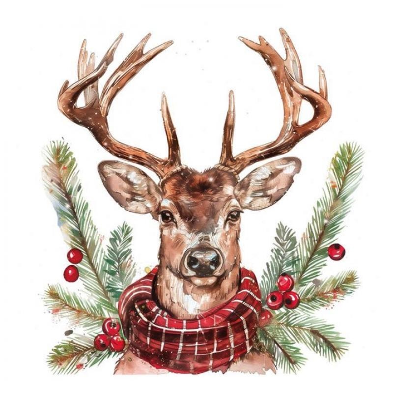 Transfer Dtf Textil 24X23cm. Christmas Deer 2 1 Transfer Dtf Textil 24X23cm. Christmas Deer 2