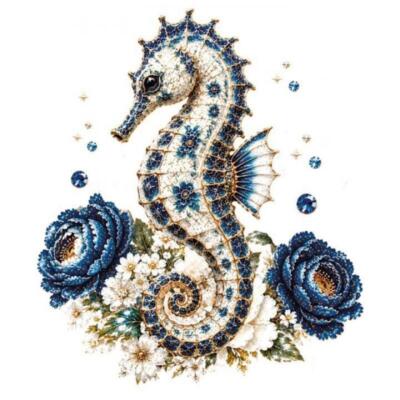 Transfer Dtf Textil 24X23cm. Porcelain Sea Horse