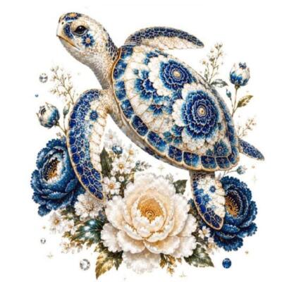 Transfer Dtf Textil 24X23cm. Porcelain Turtle