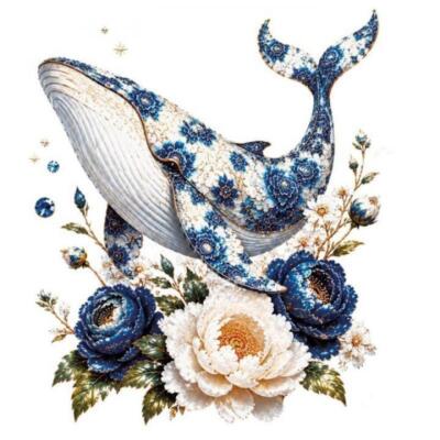 Transfer Dtf Textil 24X23cm. Porcelain Whale