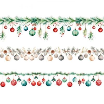 Transfer Dtf Textil 25X30cm. Christmas Garlands
