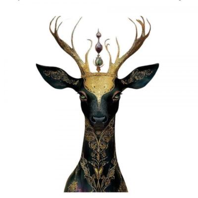 Transfer Dtf Textil 25X30cm. Golden Deer