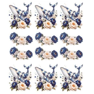 Transfer Uv Premium L 20X25cm. Porcelain Whale