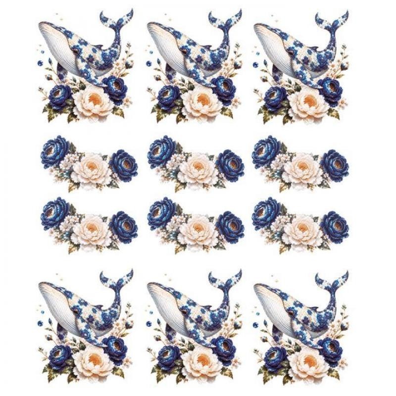 Transfer Uv Premium L 20X25cm. Porcelain Whale 3 Transfer Uv Premium L 20X25cm. Porcelain Whale